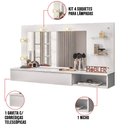 Ver imagem 5 de Penteadeira Camarim Suspenso Arlete com Espelho 01 Gaveta 135 cm Branco - D’Rossi