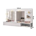 Ver imagem 6 de Penteadeira Camarim Suspenso Arlete com Espelho 01 Gaveta 135 cm Branco - D’Rossi
