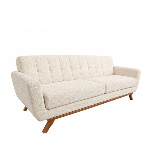 Sofá Linden 2 Lugares 150cm Bouclé Off White - Sallar Home