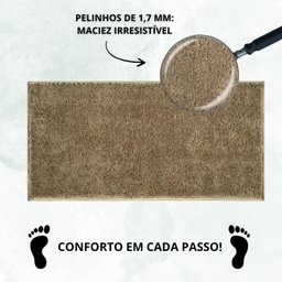 Tapete Beira de Cama 66x120 Oasis Shaggy Bege Trigo - 6