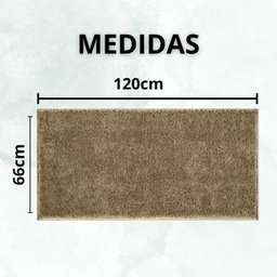 Tapete Beira de Cama 66x120 Oasis Shaggy Bege Trigo - 4