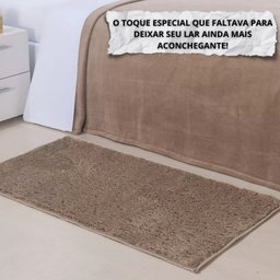 Tapete Beira de Cama 66x120 Oasis Shaggy Bege Trigo - 2