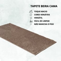 Tapete Beira de Cama 66x120 Oasis Shaggy Bege Trigo - 3