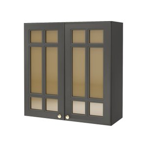 Armário Aéreo 2 Portas 80cm com Vidro Paris 