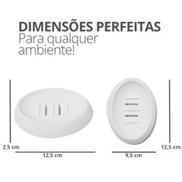 Saboneteira Porta Sabonete Banheiro Oval Luxo 12,5cm em Cimento - Palha - 2