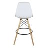Kit 5 Banquetas Charles Eames Eiffel Wood Design Base Fixa Madeira - Branca - 5