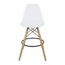Ver imagem 3 de Kit 5 Banquetas Charles Eames Eiffel Wood Design Base Fixa Madeira - Branca