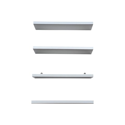Kit 4 Prateleiras 100% MDF cor BRANCO 30x10x1,5cm + Suporte de instalação