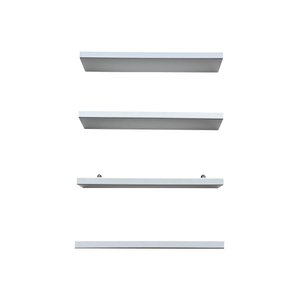 Kit 4 Prateleiras 100% MDF cor BRANCO 30x10x1,5cm + Suporte de instalação