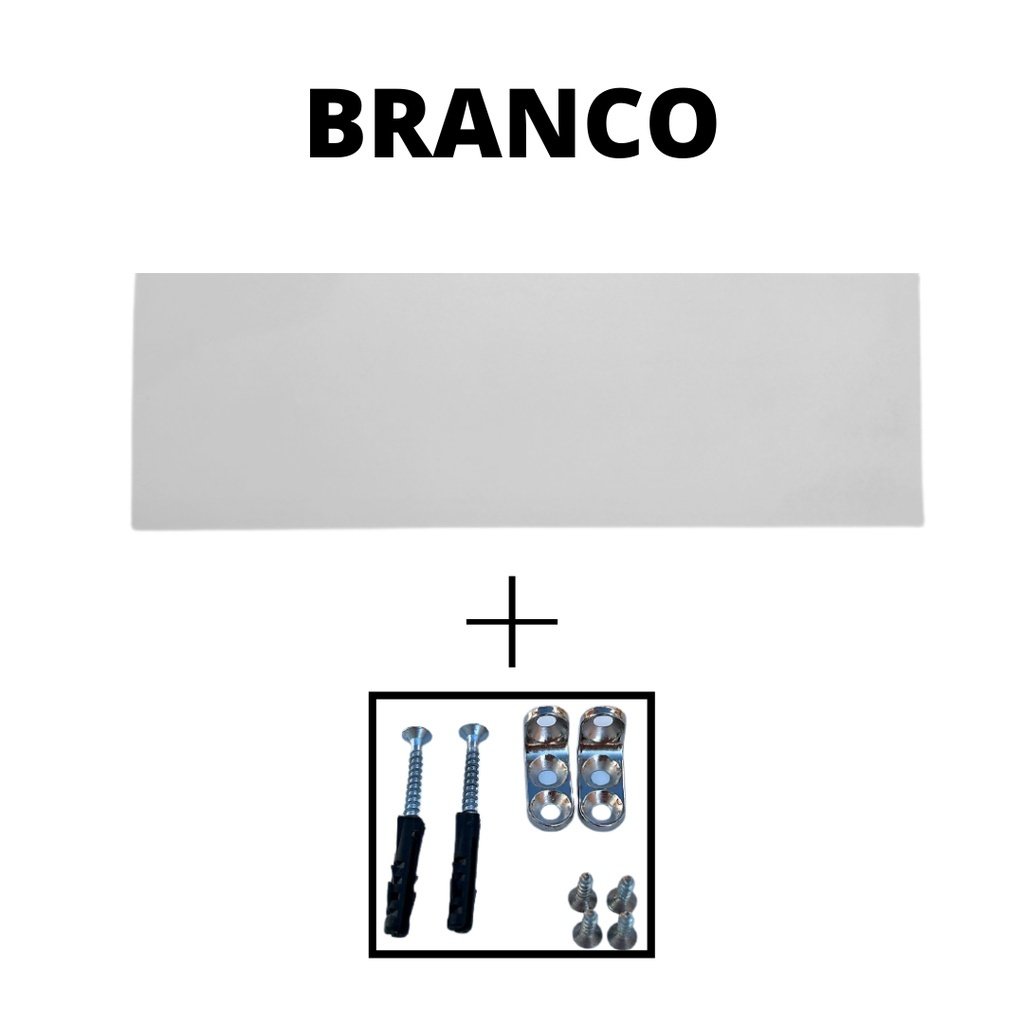 Kit 4 Prateleiras 100% MDF cor BRANCO 30x10x1,5cm + Suporte de instalação - 3