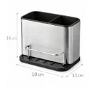 Ver imagem 5 de Escorredor Talheres Utensilios Pia Inox Suporte Esponja Pia Cozinha 18cm