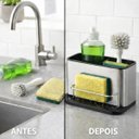 Ver imagem 2 de Escorredor Talheres Utensilios Pia Inox Suporte Esponja Pia Cozinha 18cm