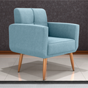Ver imagem 4 de Jogo Poltrona e Puff para Sala Oliver Boucle Azul