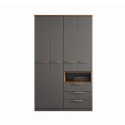 Guarda Roupa Solteiro 4 Portas 3 Gavetas 1 Nicho New Conect 4.3 - 3 Guarda Roupa Solteiro 4 Portas 3 Gavetas 1 Nicho New Conect 4.3 - 3