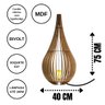 Abajur Grande de Chão CAPADÓCIA MDF Luminária -:Marrom/75x40cm - 4