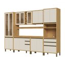 Ver imagem 2 de Armário de Cozinha Modulada com Balcão e Tampo 16 Portas 5 Gavetas Pérola 100% Mdf Vidro Reflecta Am