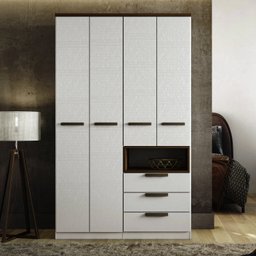 Guarda Roupa Solteiro 4 Portas 3 Gavetas 1 Nicho New Conect 4.3  - 1