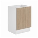 Ver imagem 2 de Balcão Planejado 2 Portas 60cm sem Tampo com Rodapé Ipanema CabeCasa MadeiraOriginals Branco/Acác