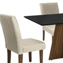 Ver imagem 3 de Mesa de Jantar Dublin com 4 Cadeiras Athenas Cedro Preto com Bege - Dobuê Movelaria