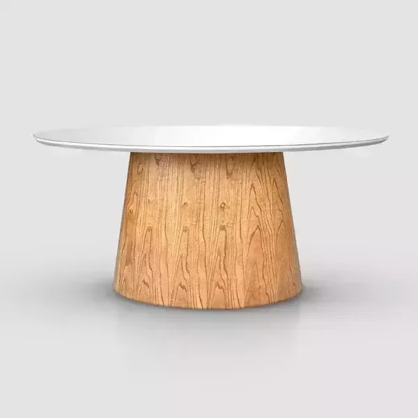 Mesa de Jantar Oval Tampo Laqueado com Vidro Off White 1,80m