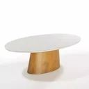Ver imagem 2 de Mesa de Jantar Oval Tampo Laqueado com Vidro Off White 1,80m