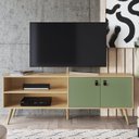 Ver imagem 1 de Rack para TV até 55 Polegadas 2 Portas e Pés de Madeira Amber 