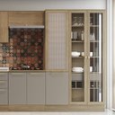 Ver imagem 3 de Paneleiro 50cm 2 Portas Marrom/Nogueira/Fendi