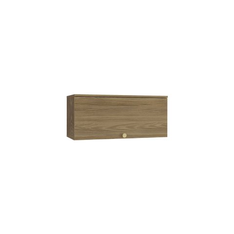Armário Aéreo 80cm 1 Porta Madeira Marrom/Nogueira