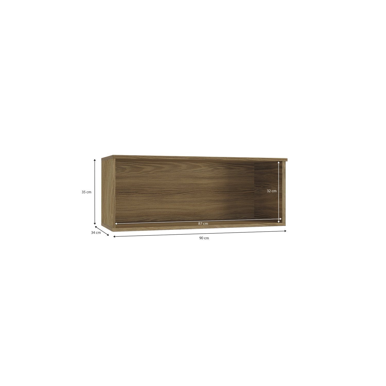 Armário Aéreo 90cm 1 Porta Madeira  - 4