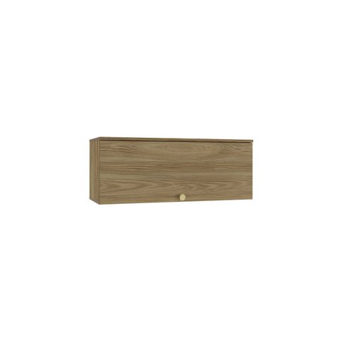 Armário Aéreo 90cm 1 Porta Madeira Marrom/Nogueira