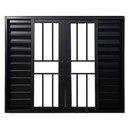 Ver imagem 1 de Janela Veneziana 6 Folhas com Grade Alumínio Preto Linha 25:120 x 120