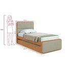 Ver imagem 3 de Cama Solteiro Easy Like com Cama Auxiliar Tec Boucle Sál Amendoa Clean