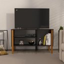 Ver imagem 1 de Rack para Tv até 40 Polegadas 3 Prateleiras Verona 90cm - Via Nossa - Preto e Cedro