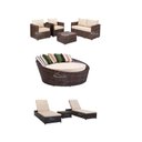 Ver imagem 1 de Kit Conjnto de Sofás 4 Lugares + Chaise Redonda de 1,60 + Conjunto de Espreguiçadeiras em Alumínio e