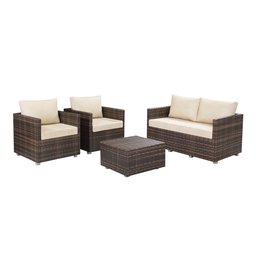 Kit Conjnto de Sofás 4 Lugares + Chaise Redonda de 1,60 + Conjunto de Espreguiçadeiras em Alumínio e - 2