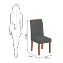 Ver imagem 2 de Conjunto Kit com 6 Cadeiras de Jantar Estofadas Ayla MDF Freijó Linho Granito DJ Móveis