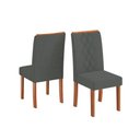 Ver imagem 3 de Conjunto Kit com 6 Cadeiras de Jantar Estofadas Ayla MDF Freijó Linho Granito DJ Móveis