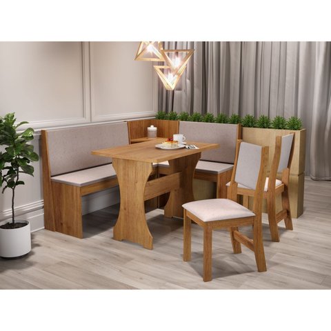 Conjunto Sala de Jantar Canto Alemão Rock com 2 Cadeiras Sol