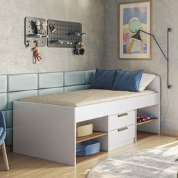 Cama Solteiro 2 Gavetas New Conect - 1