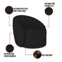Ver imagem 3 de Poltrona Decorativa Orgânica Giratória Kit 2 Lua Linho Preto D03 - D’Rossi
