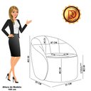 Ver imagem 4 de Poltrona Decorativa Orgânica Giratória Kit 2 Lua Linho Preto D03 - D’Rossi