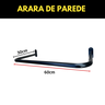 Kit 4 Araras Cabideiros 60cm Fixas de Parede Suporte Alta Resistência Aço Reforçado Closet Loja - 2