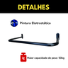 Kit 4 Araras Cabideiros 60cm Fixas de Parede Suporte Alta Resistência Aço Reforçado Closet Loja - 5