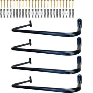 Kit 4 Araras Cabideiros 60cm Fixas de Parede Suporte Alta Resistência Aço Reforçado Closet Loja