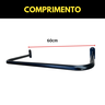 Kit 4 Araras Cabideiros 60cm Fixas de Parede Suporte Alta Resistência Aço Reforçado Closet Loja - 3