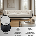 Ver imagem 5 de Sofá 2 Lugares 180cm Retrô Pés de Madeira Luxo Premium Estofado em Bouclé e Courino Sala e Recepção