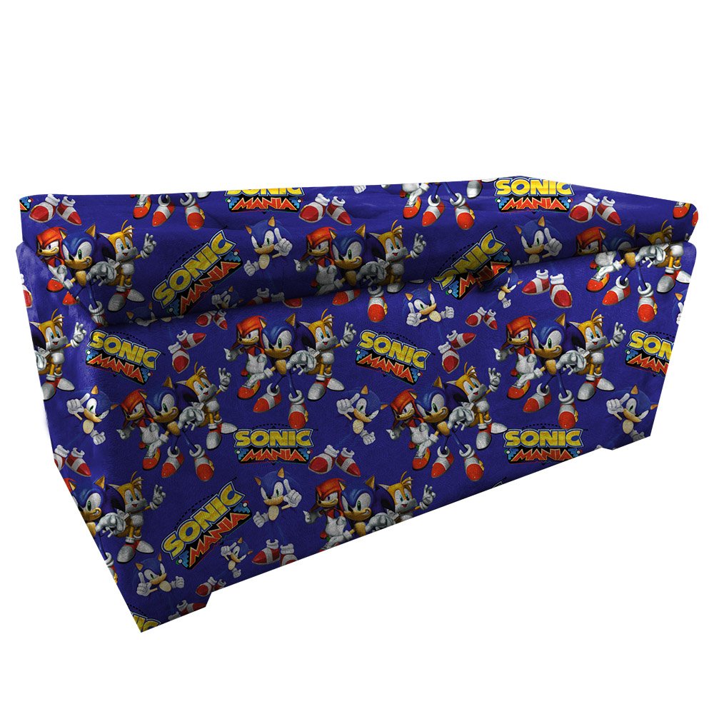 PUFF BAU SOLTEIRO infantil 70 CENTIMETROS - DESENHOS ESTAMPA SONIC BEATRIZ DECOR