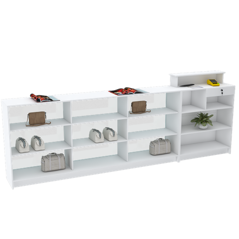 BALCÃO VITRINE COM CAIXA M468.B (EXPOSITOR, LOJA, COMÉRCIO) MUNDI MOVEIS
