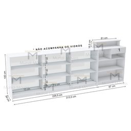 BALCÃO VITRINE COM CAIXA M468.B (EXPOSITOR, LOJA, COMÉRCIO) MUNDI MOVEIS - 3