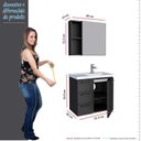 Ver imagem 6 de Conjunto Para Banheiro Aço Gabinete com Espelho Ameixa 60 Cozimax Preto